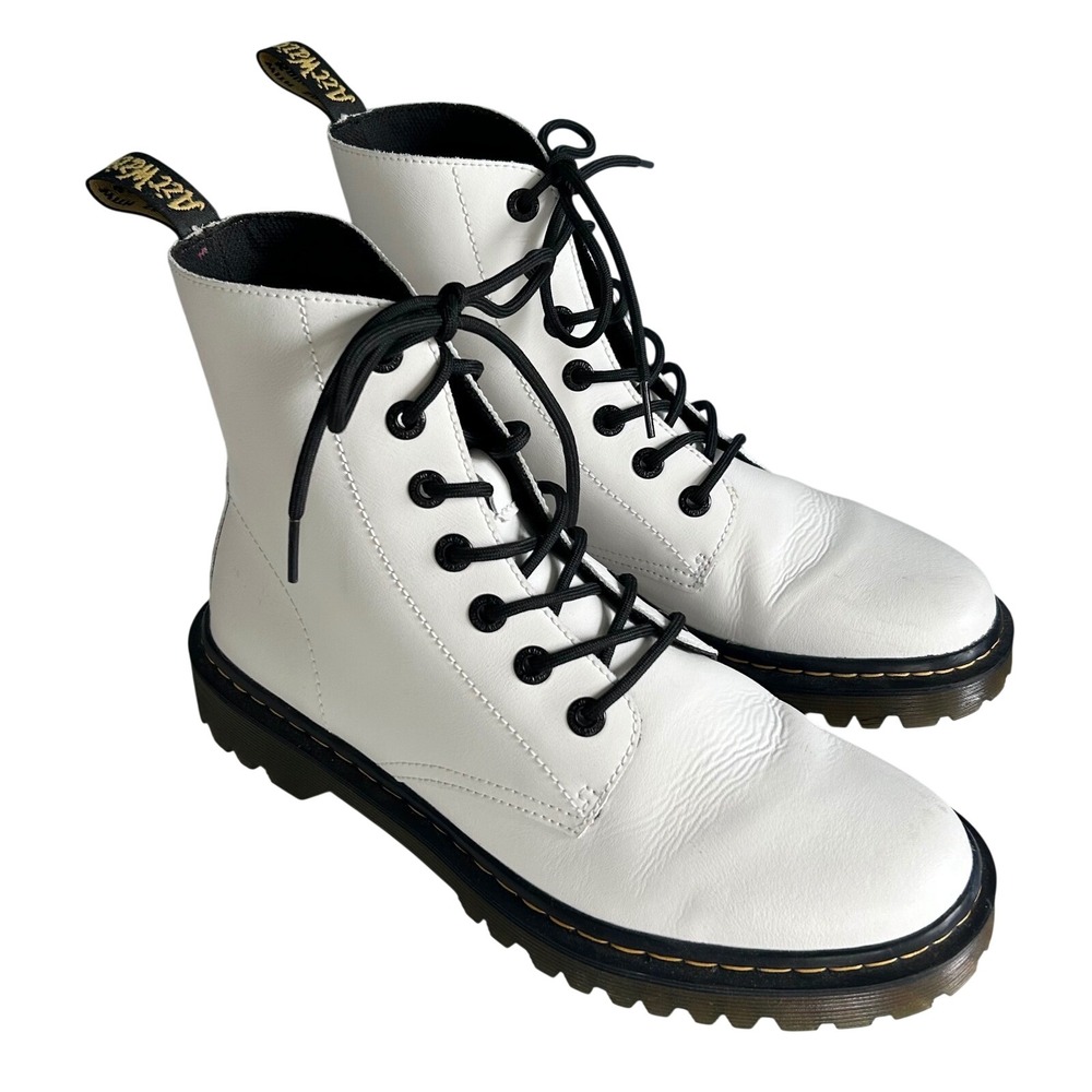 Dr. Martens Combat Boots Womens Size 10 Luana (White T Lamper)  Goth Emo Lace-up